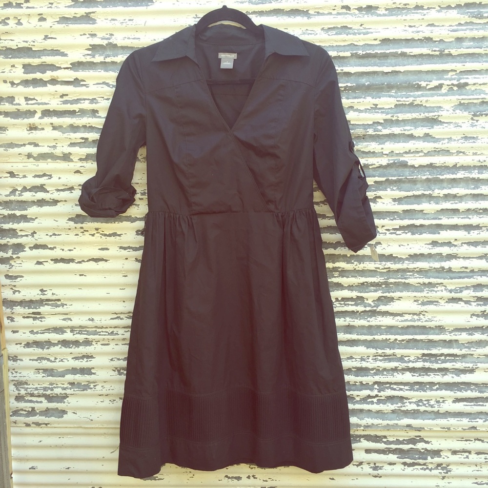 Black Crisp Shirtdress Ann Taylor Size 2